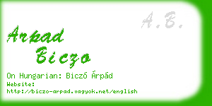 arpad biczo business card