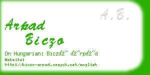 arpad biczo business card